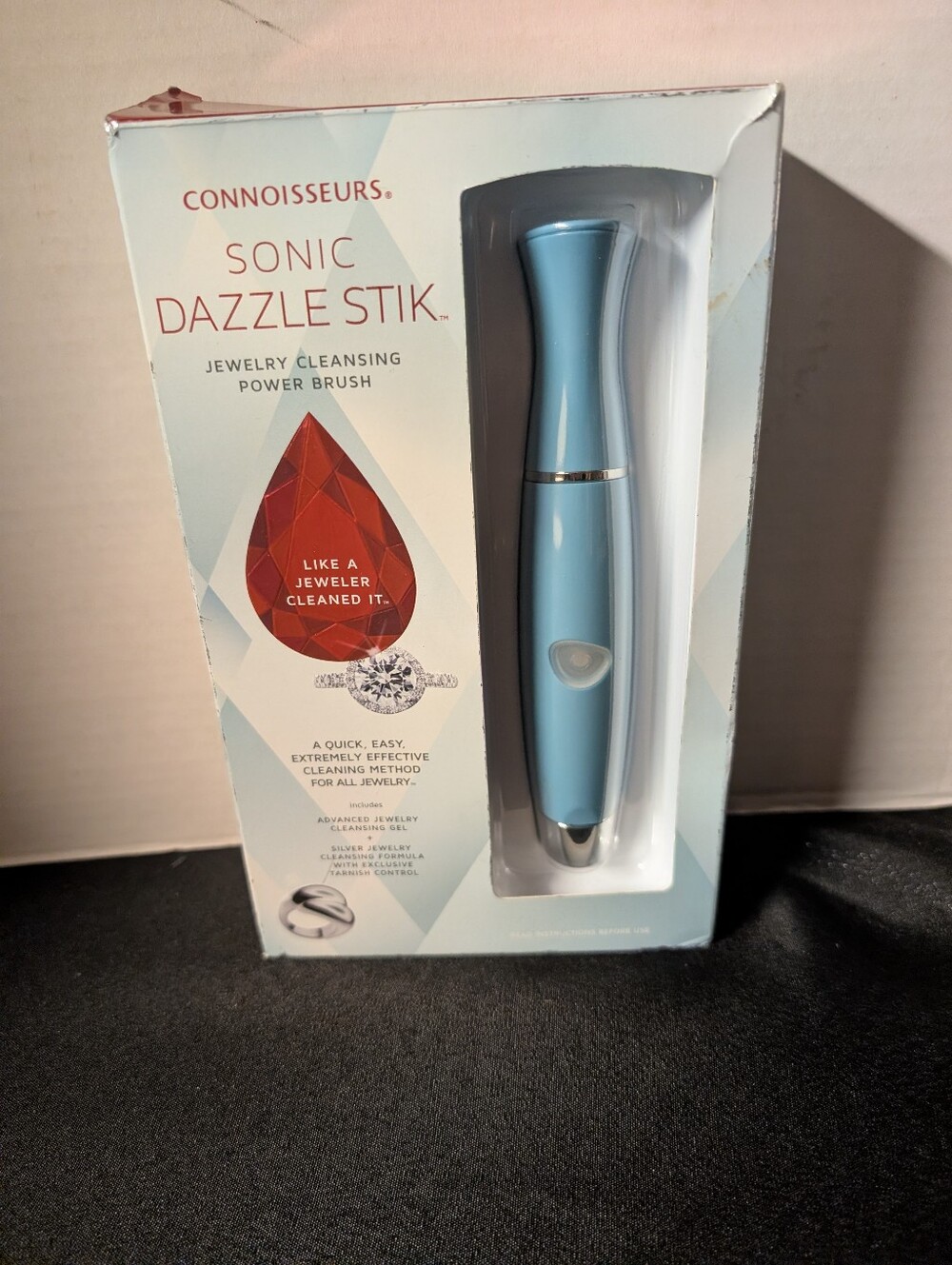New Connoisseurs Sonic Dazzle Stik Jewelry Cleaning Power Brush Ring Cleaner